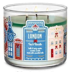 Bath And Body Works 3-wick Candle London Tea & Biscuits 14.5 Oz HTF Scent